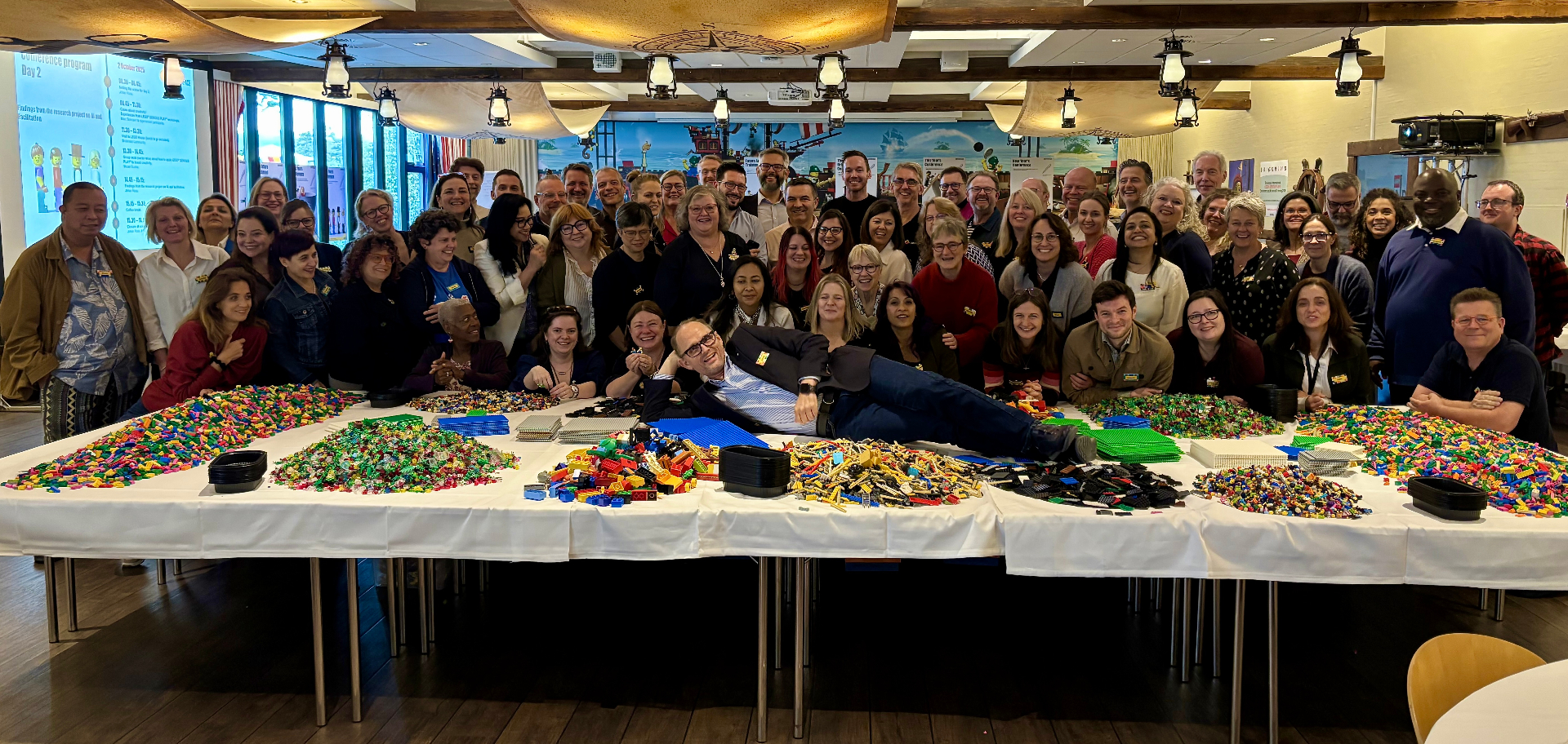 Johan Roos with the international LEGO Serious Play community at the annual conference.