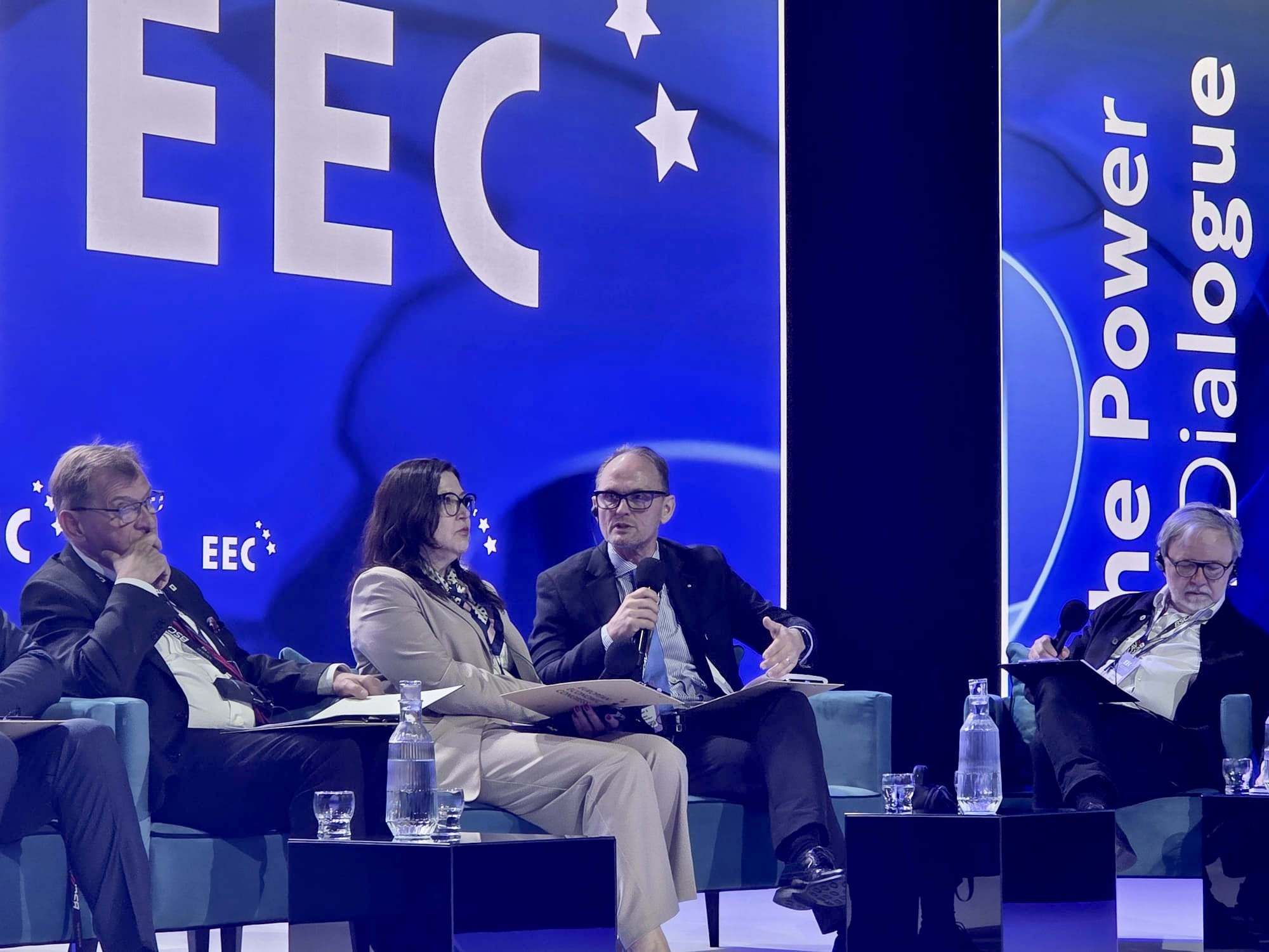 Johan Roos on a panel at the European Economic Congress in Katowice, Poland.