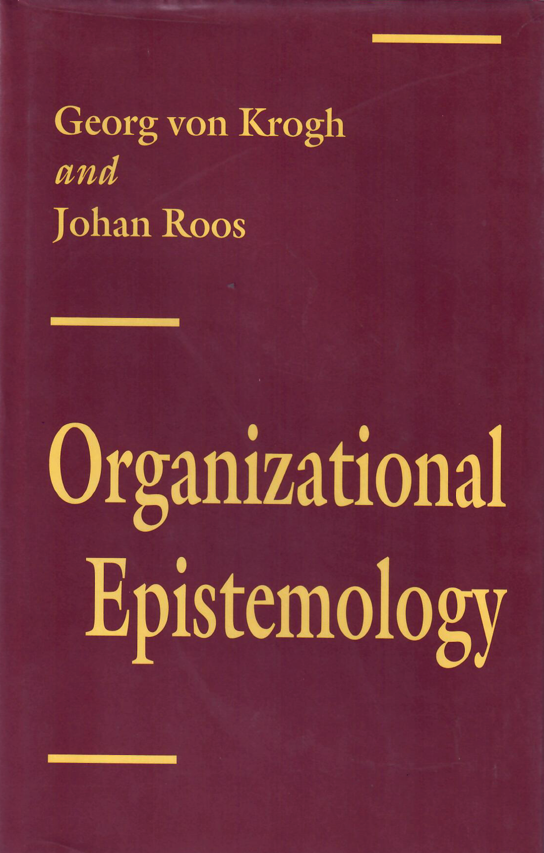 Organizational Epistemology book cover